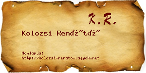 Kolozsi Renátó névjegykártya