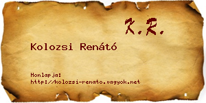 Kolozsi Renátó névjegykártya