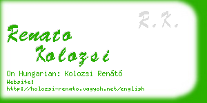 renato kolozsi business card